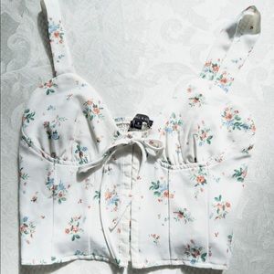 Pacsun Floral Bustier Top